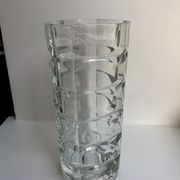 Art deco molded crystal glass vase