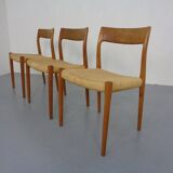 Model 77 Dining Chair in Teak and Papercord by Niels Otto Møller for J.L. Møllers, 1960s