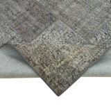 Handwoven Oriental Overdyed 170 cm x 240 cm Grey Patchwork Carpet