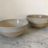 Enamelled sandstone salad bowls