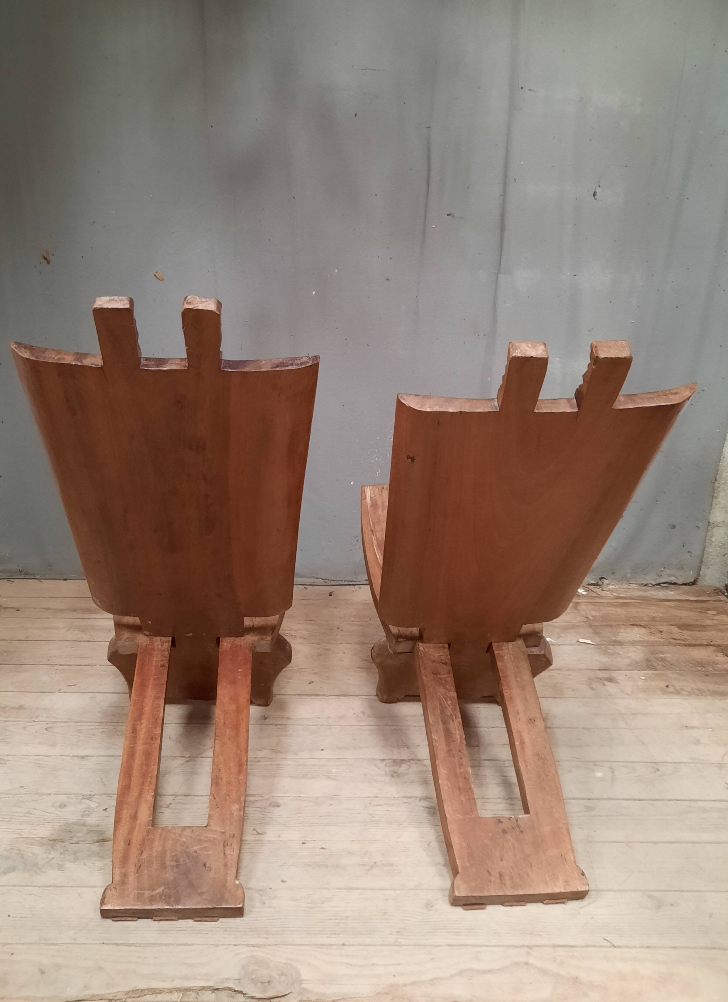 Pair of African seats