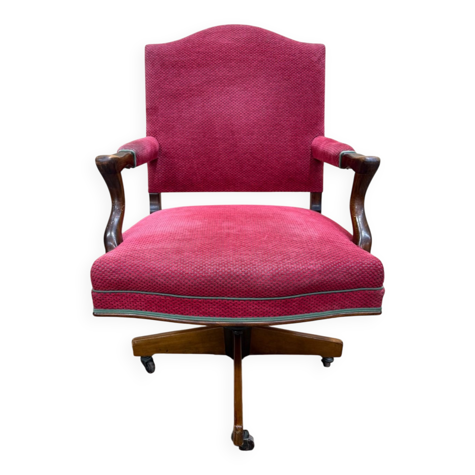 Fauteuil de bureau pivotant – Style Gainsborough – Époque Édouardienne – Bo