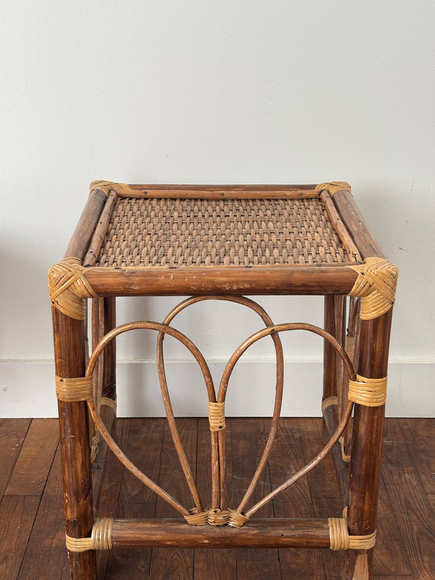 Rattan side table