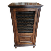 Antique printer's style wooden workshop furniture – mesh door