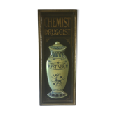 Wooden relief panel "Chemist Druggist" from Country corner
