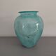 vase Karcagi Fátyolüveg cracked glass turquoise / blue-green water Hungary