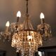 Old hot air balloon chandelier with crystal and bronze grapevines 9 fires