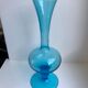 Design vase in turquoise blue glass 70s