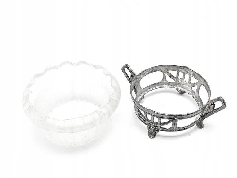 A4F Sugar Bowl in Secessionist Style with Opaline Insert