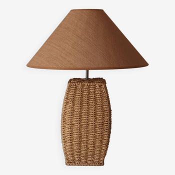 Lampe de table en corde naturelle vintage