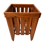 Tabouret, panier linge vintage en bois