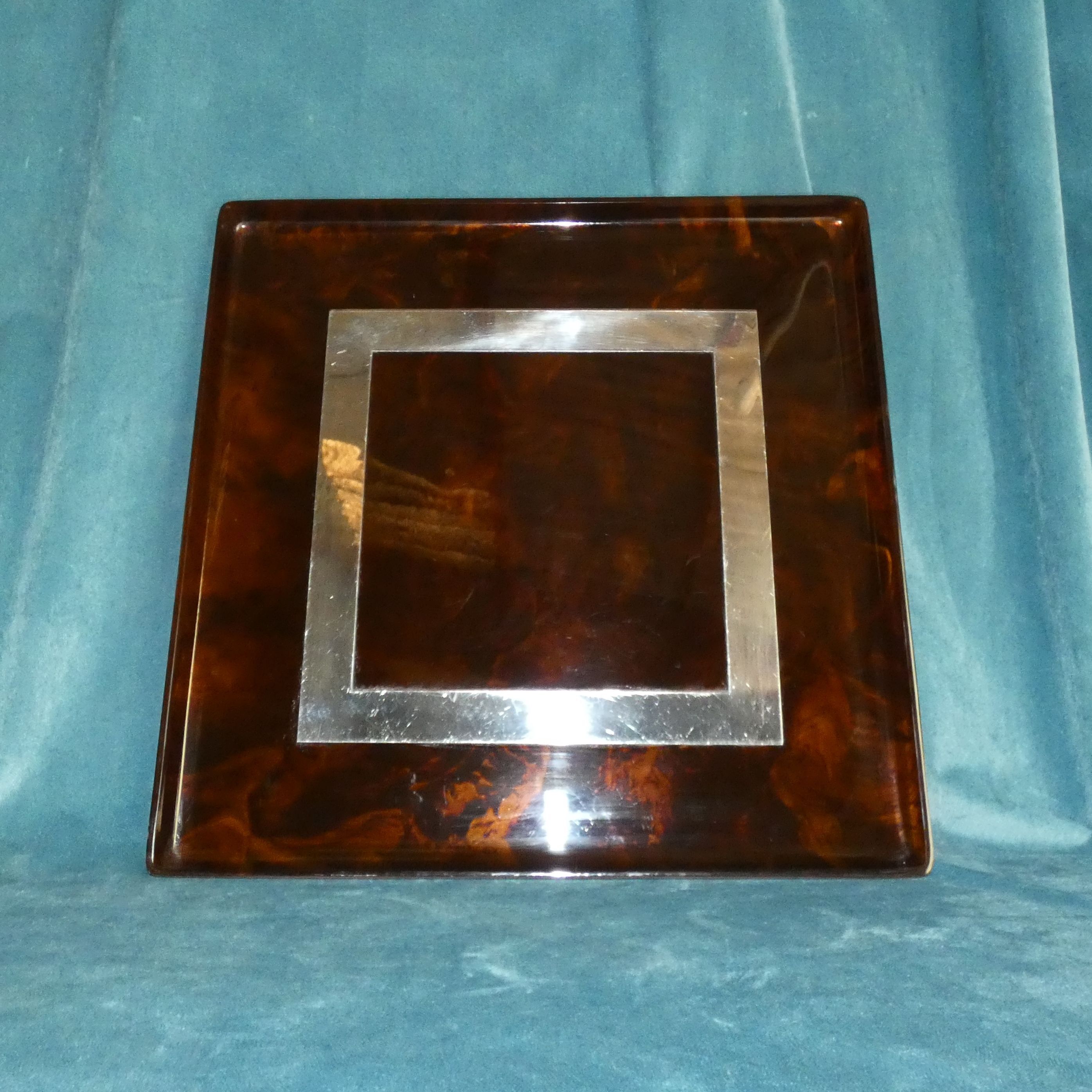 Lucite faux ecaille de tortue tray circa 1970