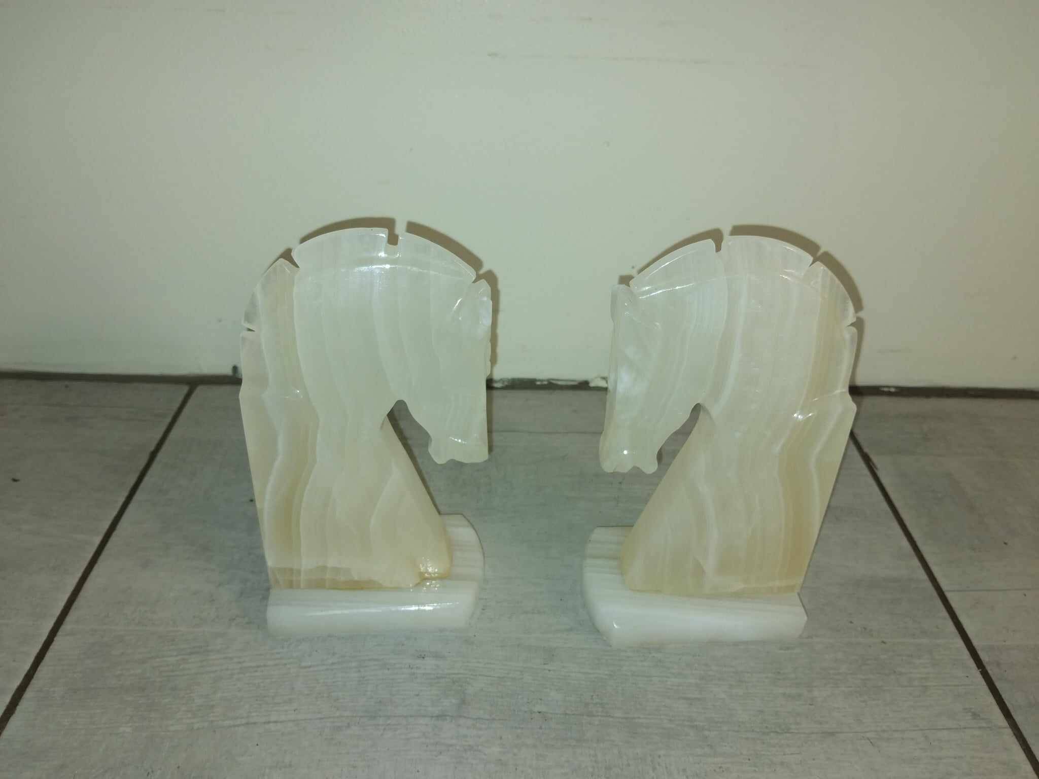 Pair of Onyx Horse Bookends