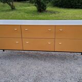 Enfilade store furniture of the 70s six large drawers