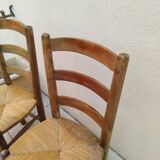 4 vintage straw chairs