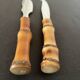 Bamboo handle cheese knives.