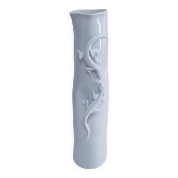 Vase rouleau lézards en porcelaine
