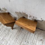 Pair of modernist constructivist wall-mounted bedside tables