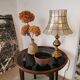 Brass lamp and mother-of-pearl lampshade circa 1970/80