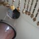 Lampe en verre bullé vintage 