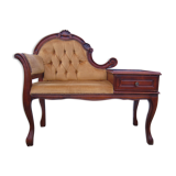 Vintage telephone furniture bench and tablet with 1 drawer