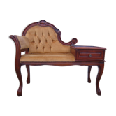 Vintage telephone furniture bench and tablet with 1 drawer