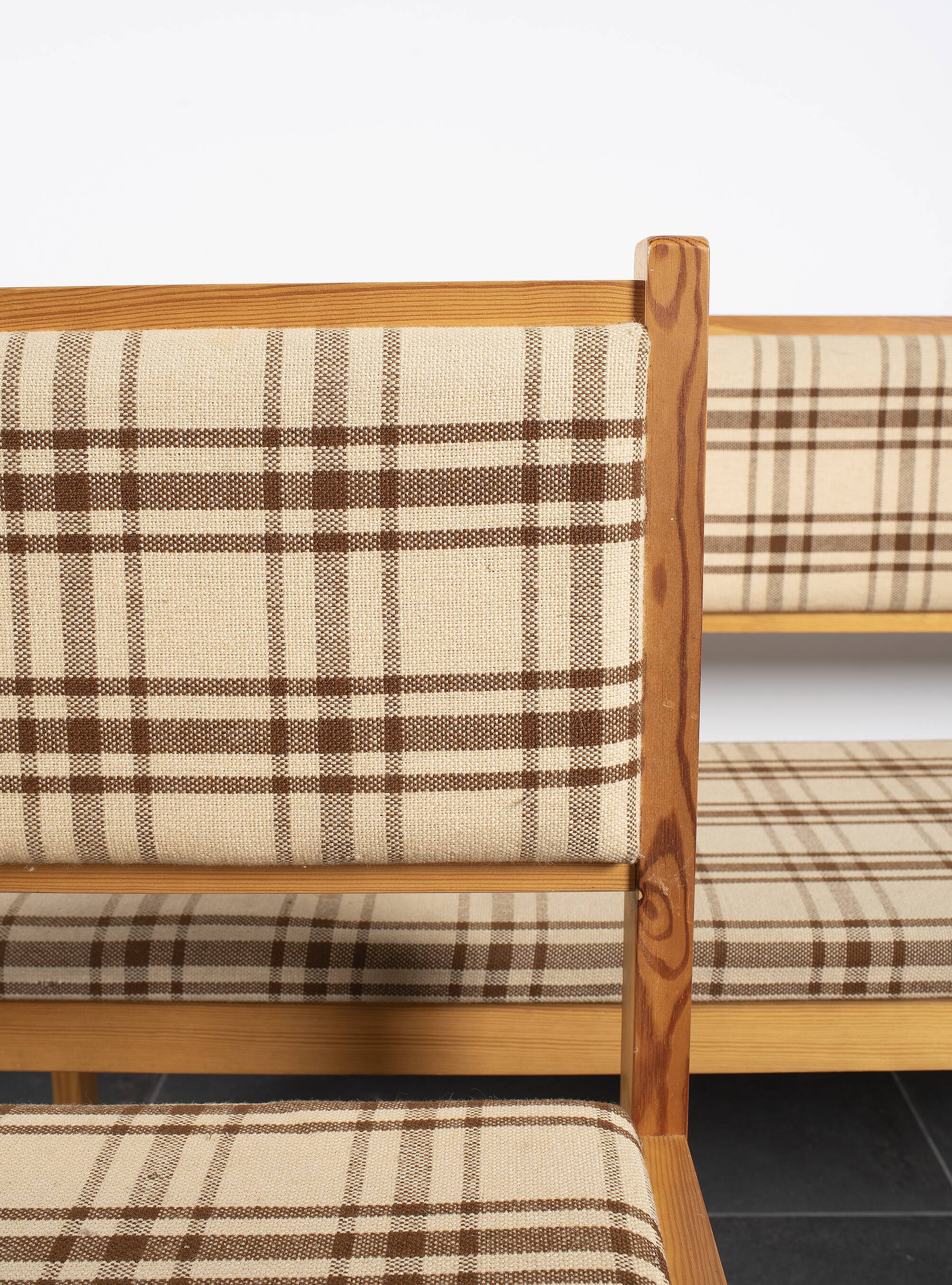 Pair of benches, corner benches, vintage