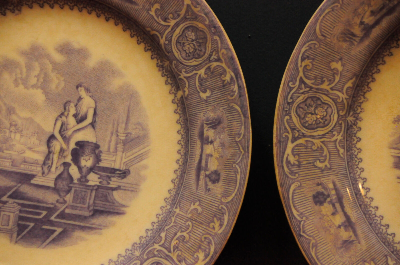 Plates Gustafsberg Porslin AB. Carrara series 1880