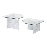 Tables basses en marbre et en verre