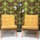 Pair of vintage Scandinavian armchairs 1960 curved beech
