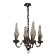 Flamish chandelier with 4 lights in hand-blown tin 5104