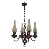 Flamish chandelier with 4 lights in hand-blown tin 5104