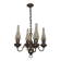 Flamish chandelier with 4 lights in hand-blown tin 5104