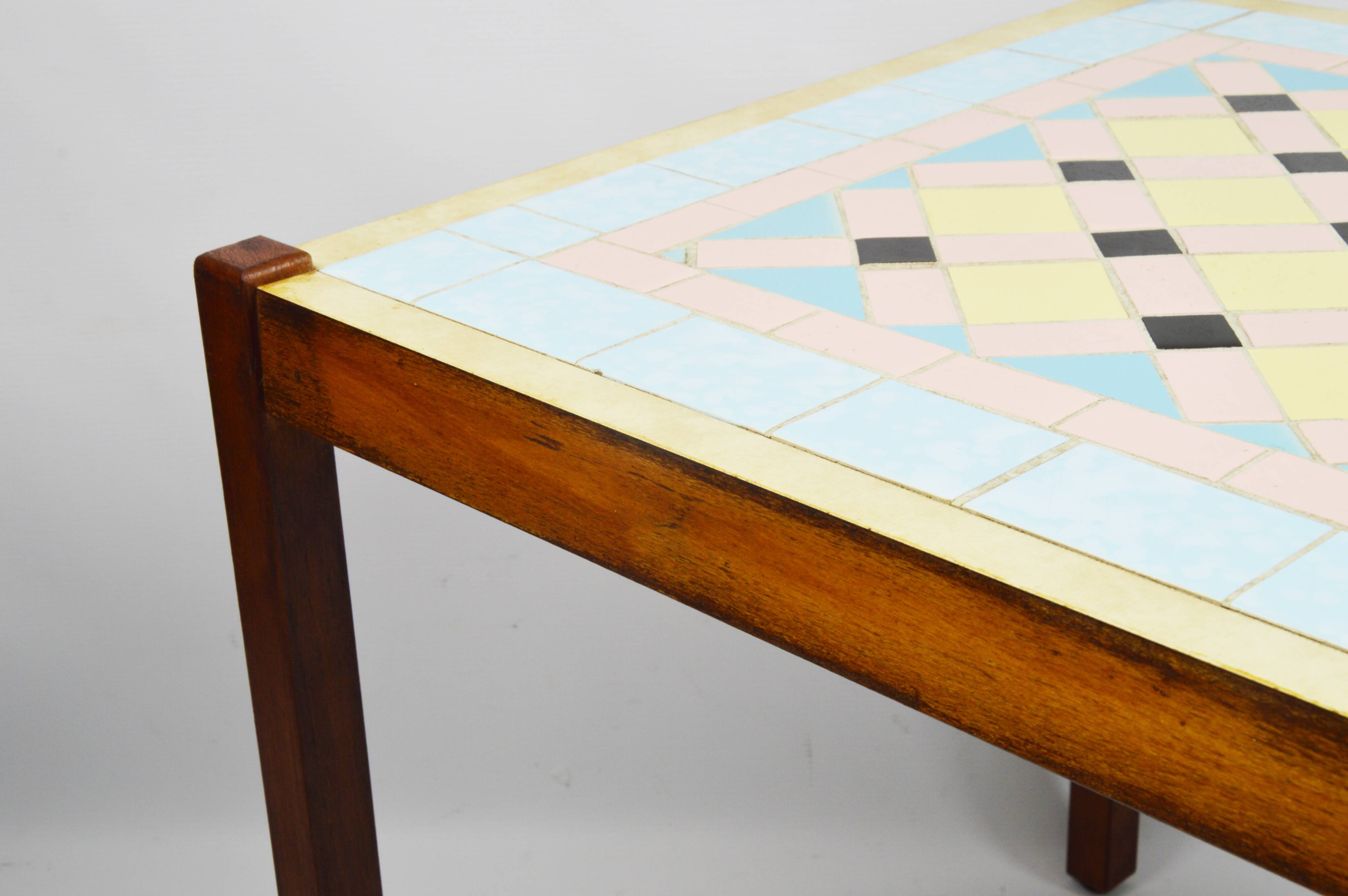 Table basse en mosaïque, années 1970