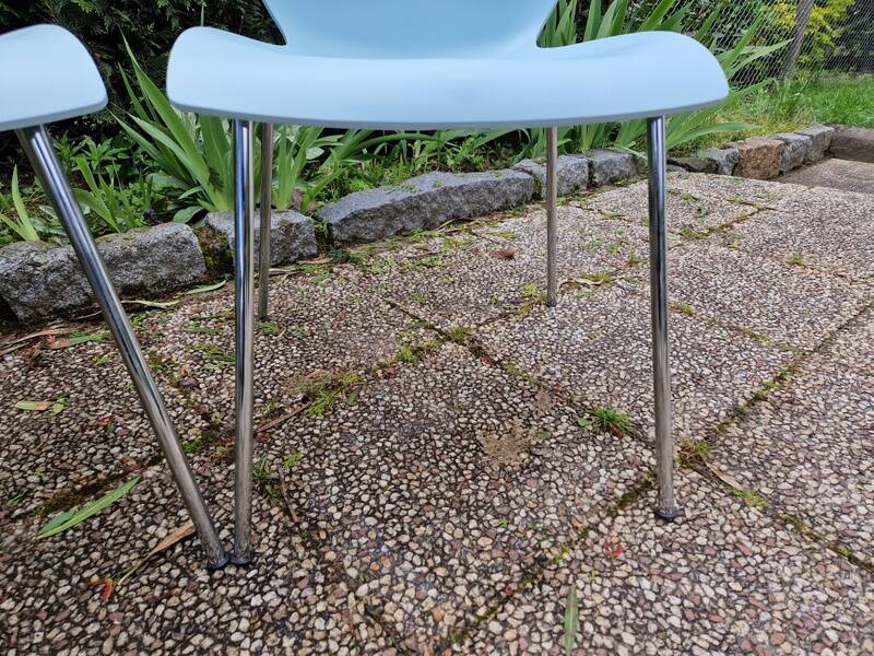 Vico Magistretti (1920-2006) for Kartell - Series of 4 chairs - Maui model - Sky blue color