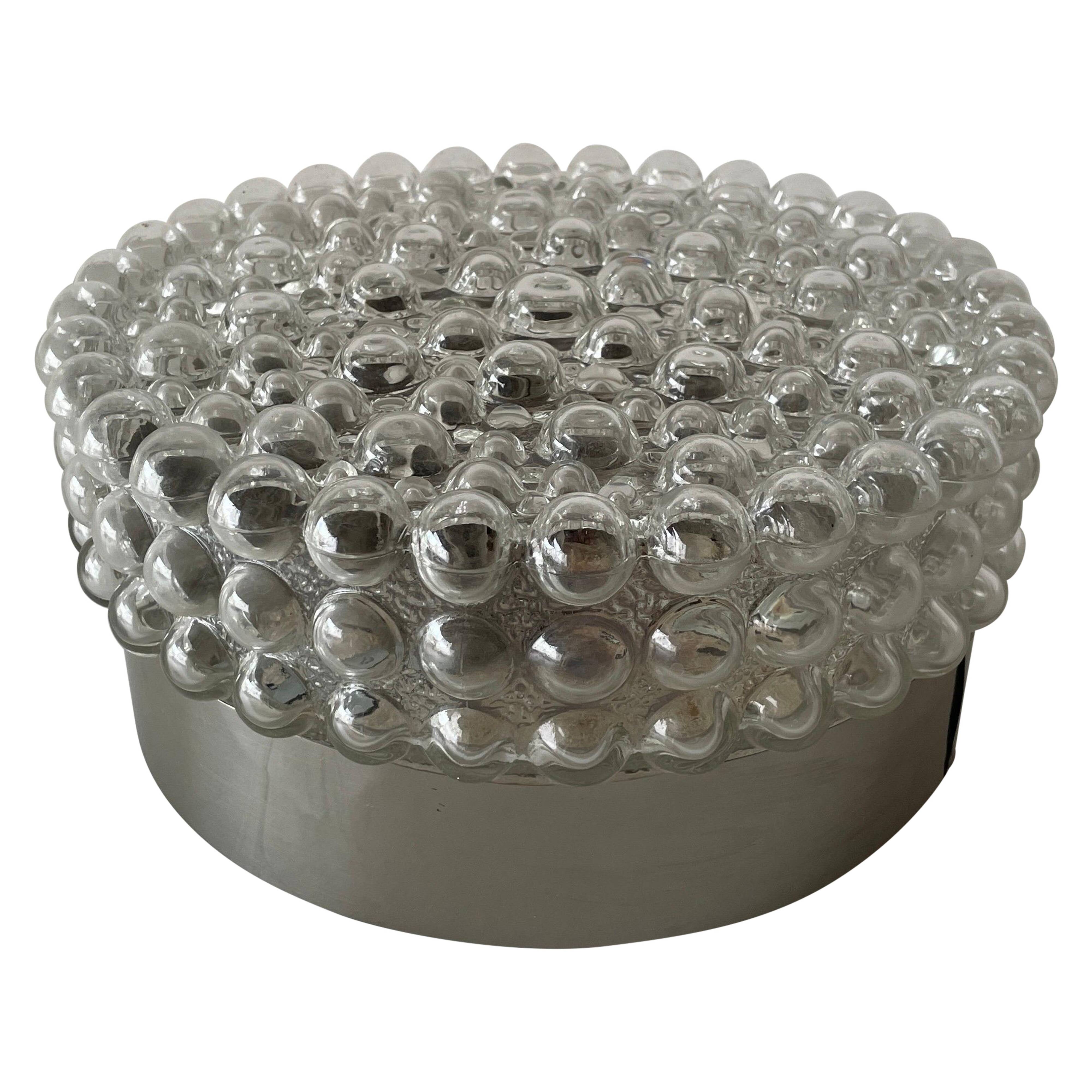 Round bubble glass wall lamp or flush mount by Limburg, 1960s, Germany