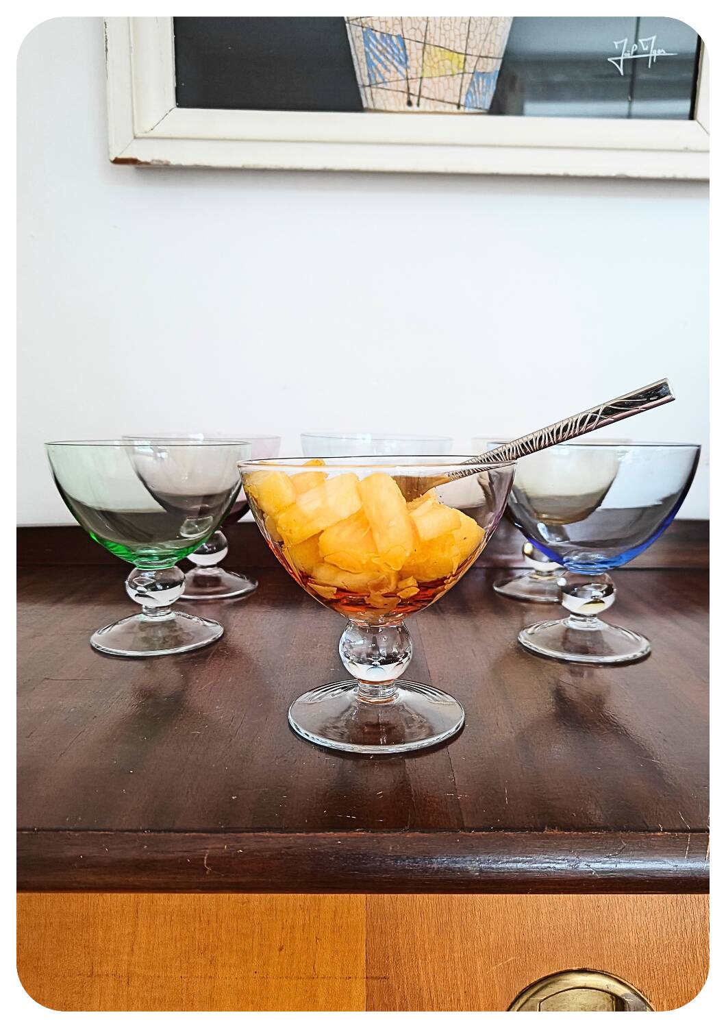 Coupes en verre coloré - lot de 6