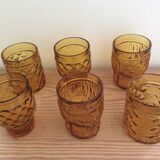 Set of 6 amber glasses