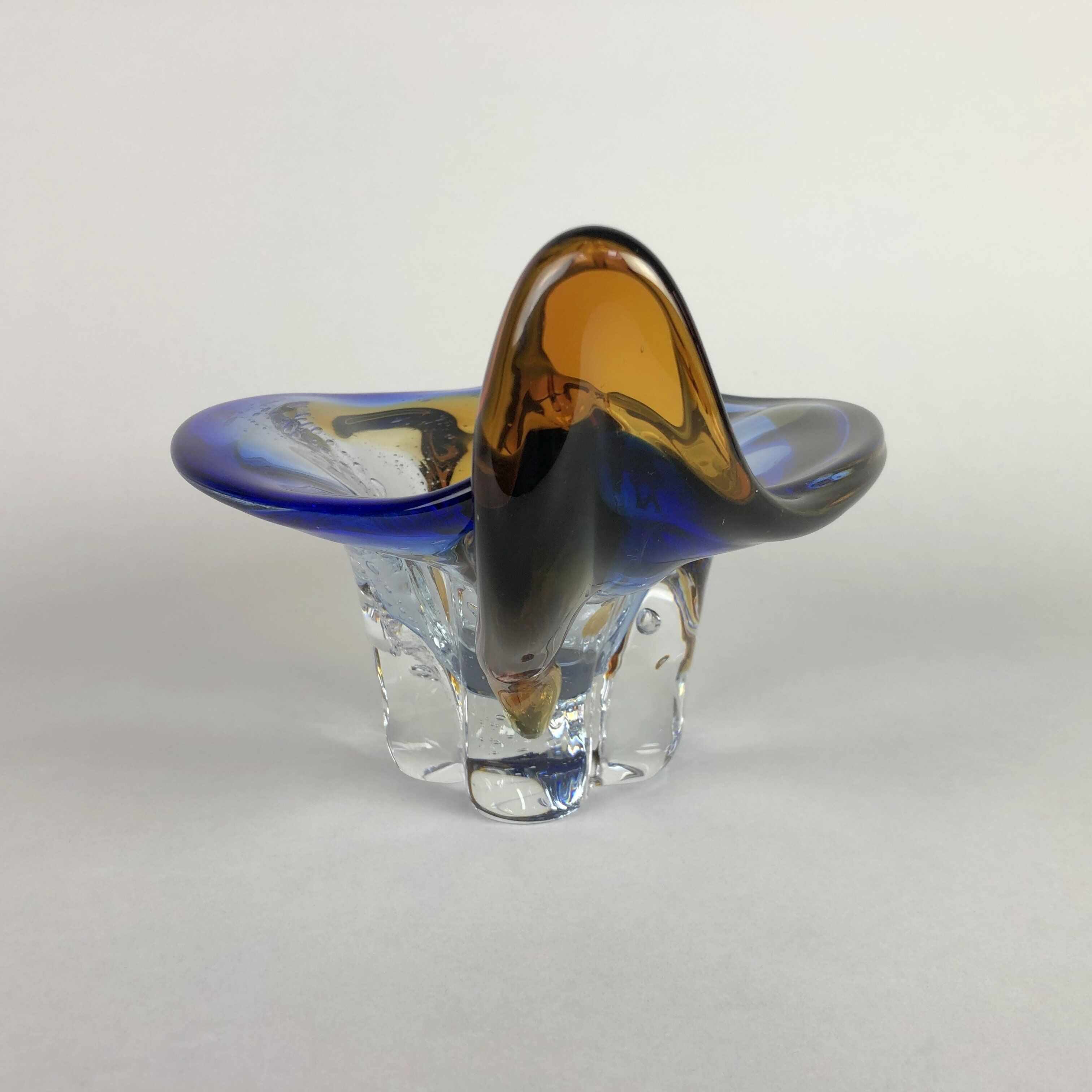 Bohemian art glass bowl, 1960's