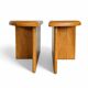 Solid oak matching side / coffee tables / 1970s