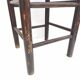 Blackened wooden bar top stool with mulched seat