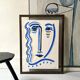 Cubist composition in blue, Vallauris style, signed Blasos.
