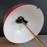 Vintage table lamp with bell shade and brass base