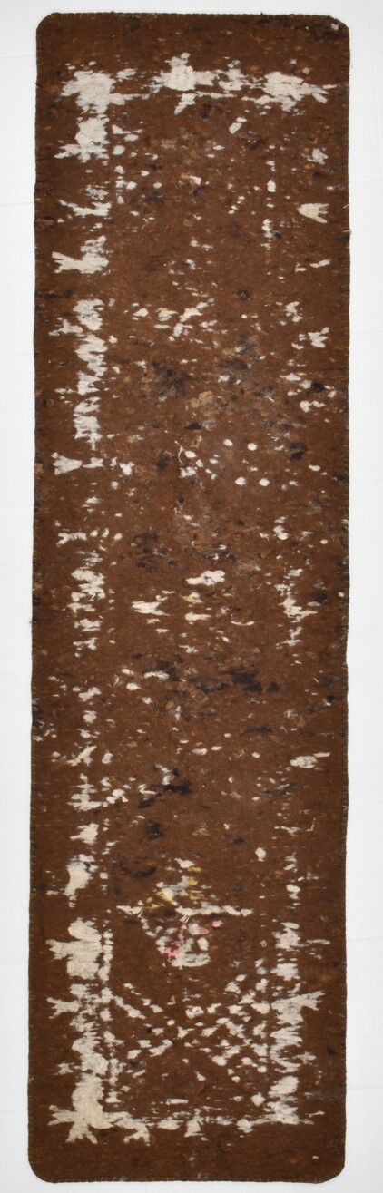 3x10 neutal brown felt vintage runner rug,85x307cm