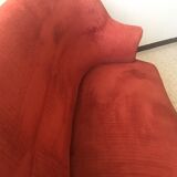 Antique toad sofa in brick velvet