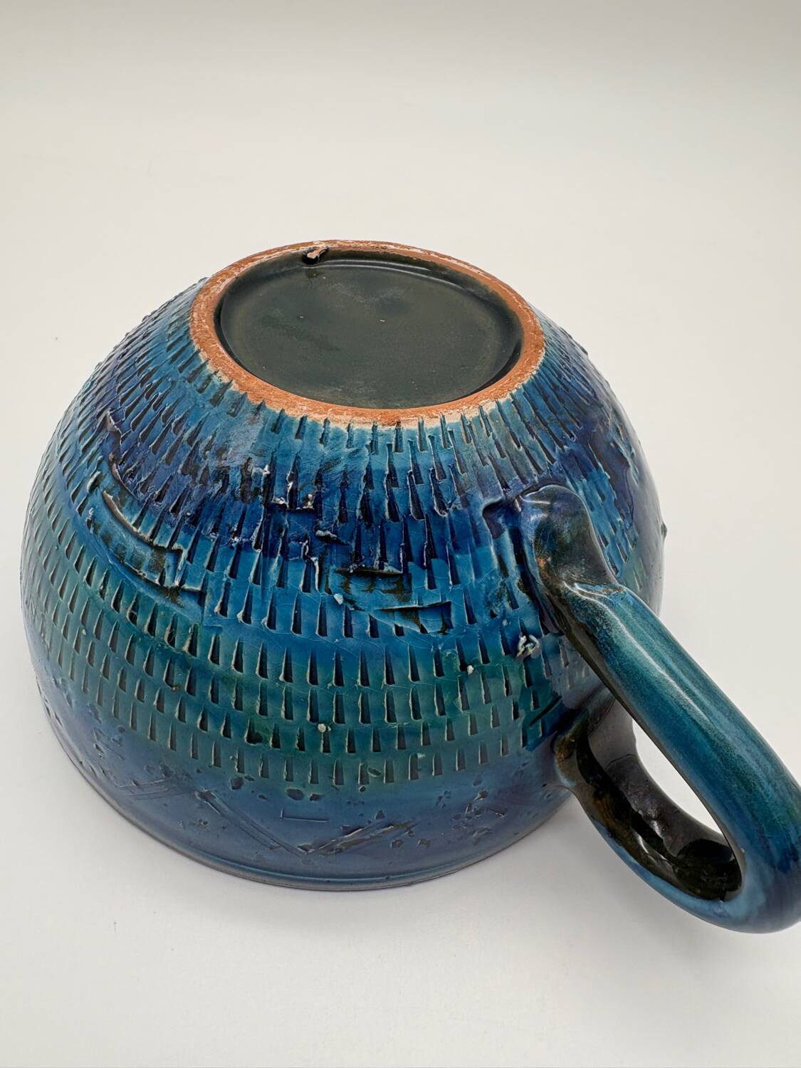 Tasse à thé café, Aldo Londi, Rimini blu, 1969, céramique bleu e vert