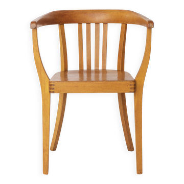 Vintage Beech Armchair – 1950s/60s German Chair – Restored Mid-Century