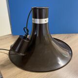 Brown lacquered metal pendant lamp
