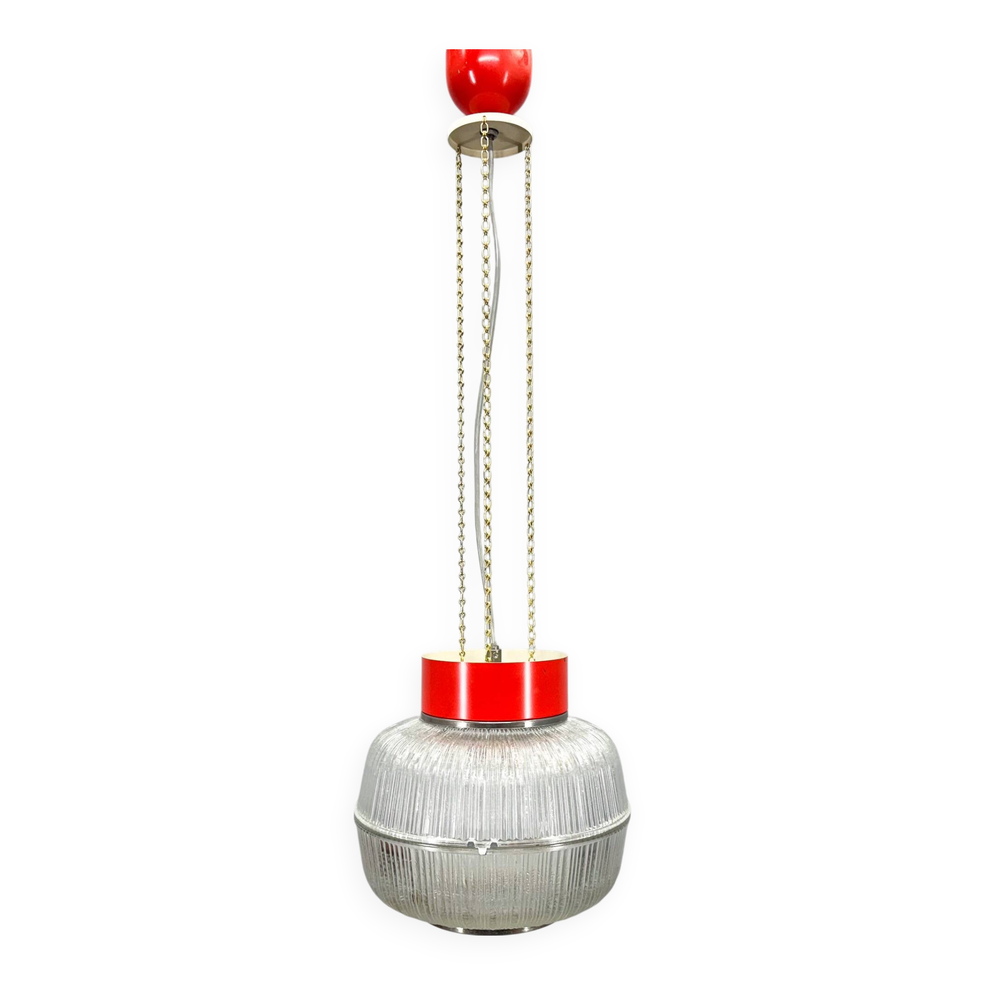 1960's Glass & Metal Pendant, Czechoslovakia