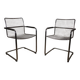 Pair of vintage chrome metal armchairs, 1970